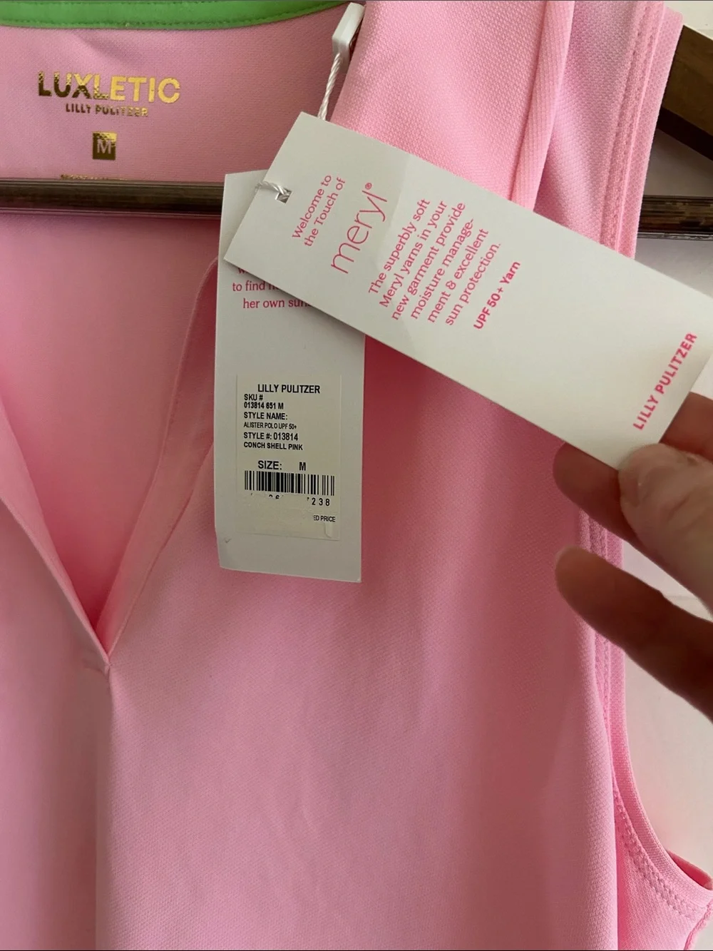 Lilly Pulitzer LUXLETIC Pink Sleeveless Polo Tank
